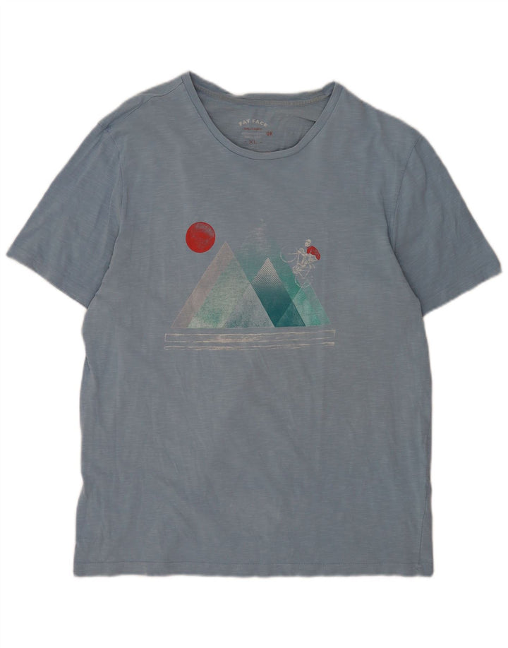T-shirt grafica da uomo Fat Face Top XL in cotone blu