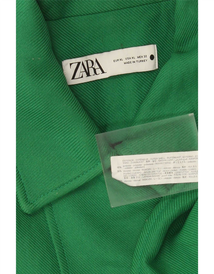 Cappotto doppiopetto da donna Zara UK 18 XL verde poliestere