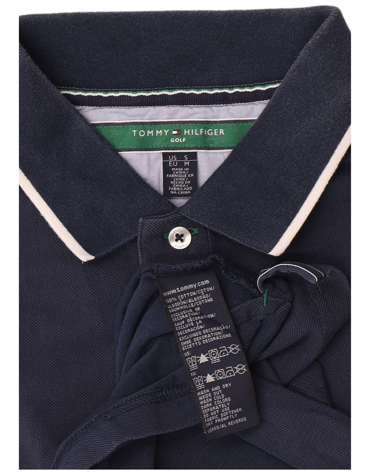 Polo da golf da uomo Tommy Hilfiger in cotone blu navy medio
