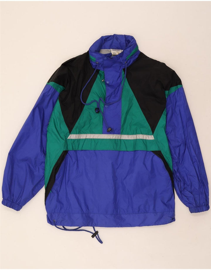 MARCEL CLAIR Mens Pullover Rain Jacket UK 38 Medium Blue Colourblock Vintage Marcel Clair and Second-Hand Marcel Clair from Messina Hembry 
