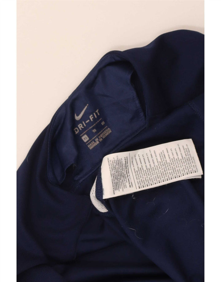 Nike Uomo Dri Fit Zip Collo Pullover Tuta Top XL Blu Navy Poliestere