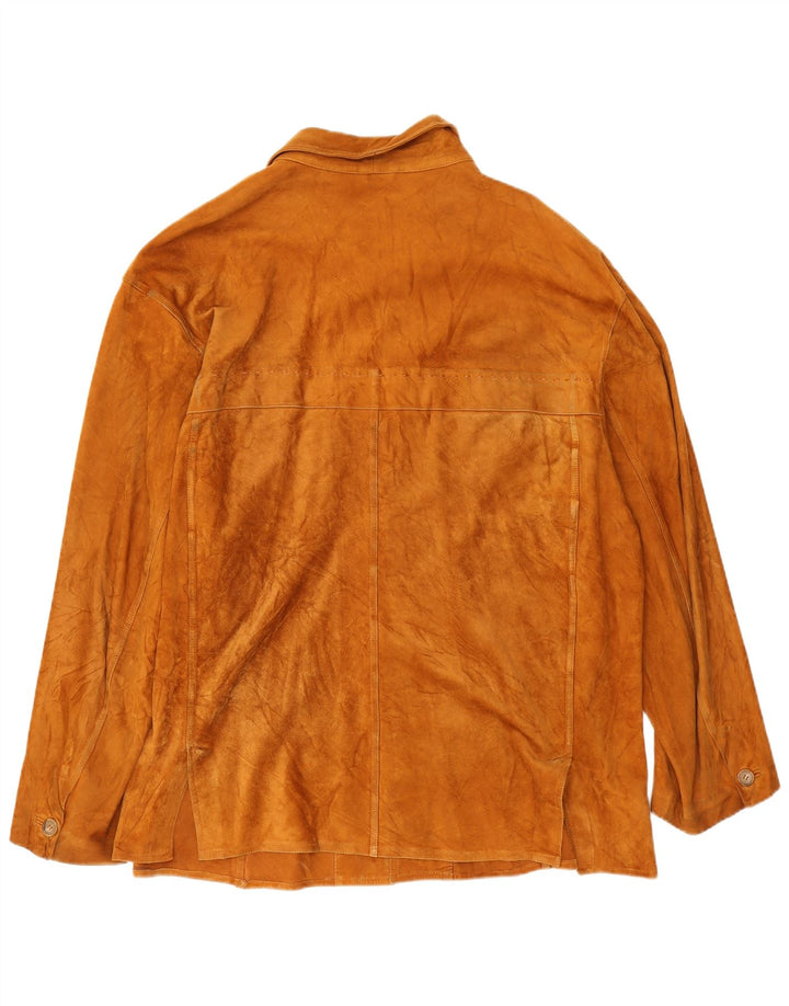 Giacca Pelle Moda Uomo in Pelle Scamosciata IT 56 3XL Pelle Marrone