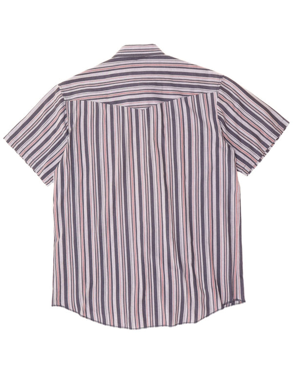 Camicia a maniche corte da uomo Wrangler taglia 17 XL a righe blu