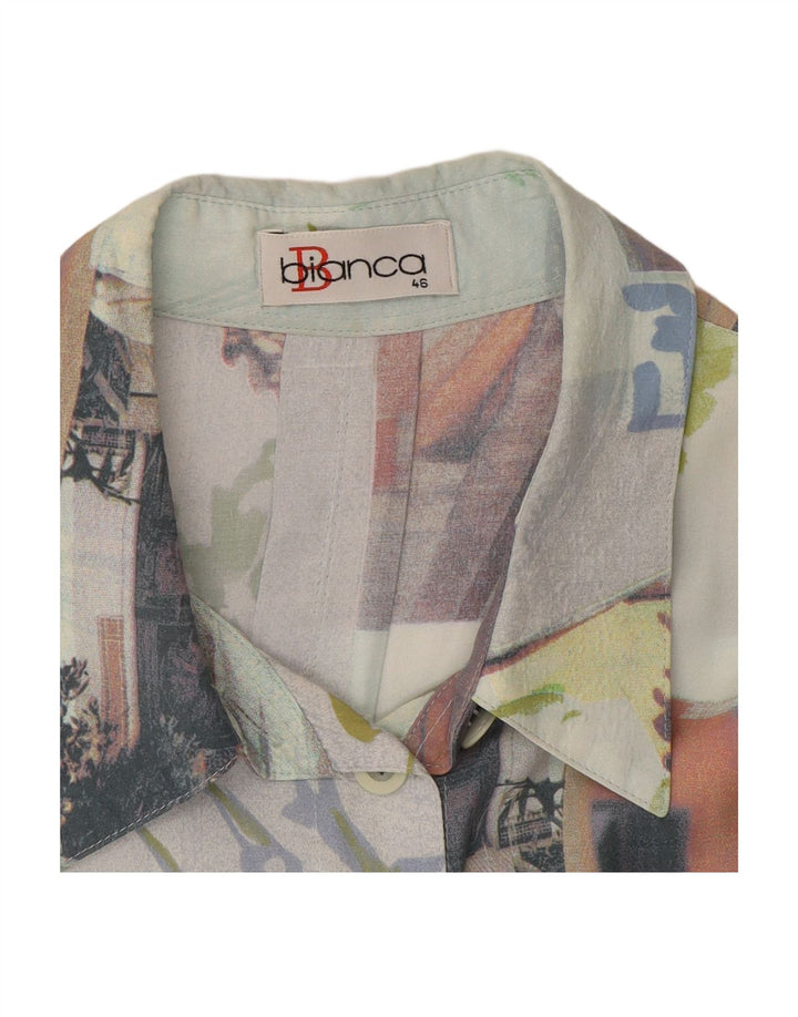 BIANCA Womens Oversized Shirt Dress IT 46 Large Multicoloured Patchwork
