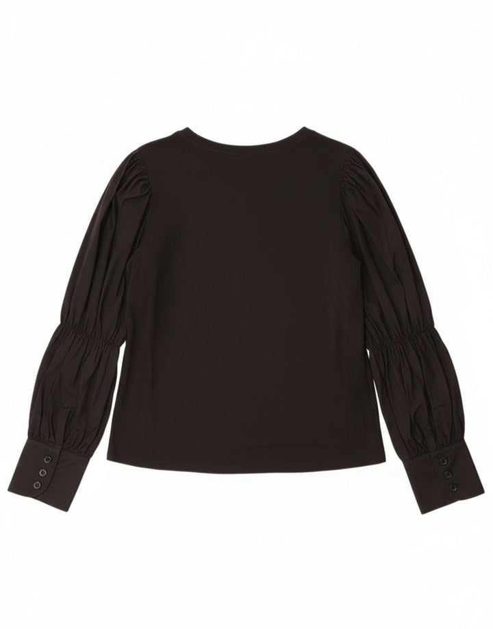 Camicetta a maniche lunghe da donna Zara UK 14 cotone nero medio