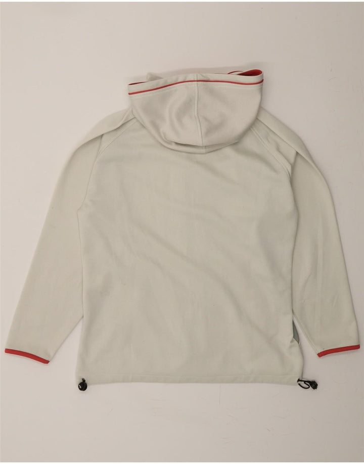 ASICS Womens Zip Hoodie Sweater UK 14 Medium White Colourblock Polyester Vintage Asics and Second-Hand Asics from Messina Hembry 