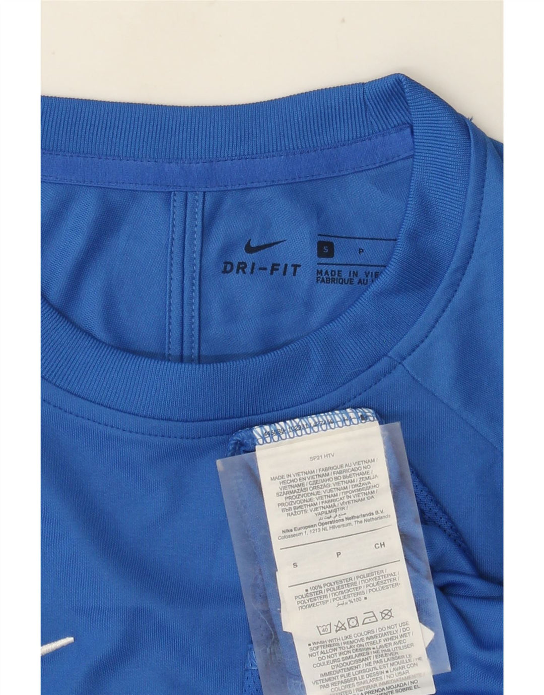 NIKE T-shirt da uomo Dri Fit Top Small Blu in poliestere color block
