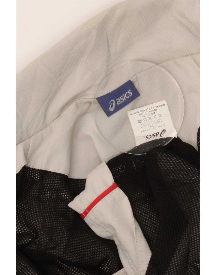 Giacca sportiva da uomo con grafica Asics, giacca in poliestere grigio medio