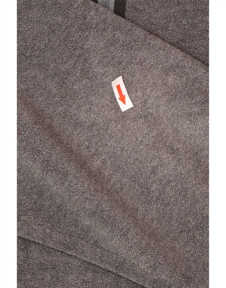 Hugo Boss Maglione in pile da uomo con zip sul collo, grande poliestere grigio