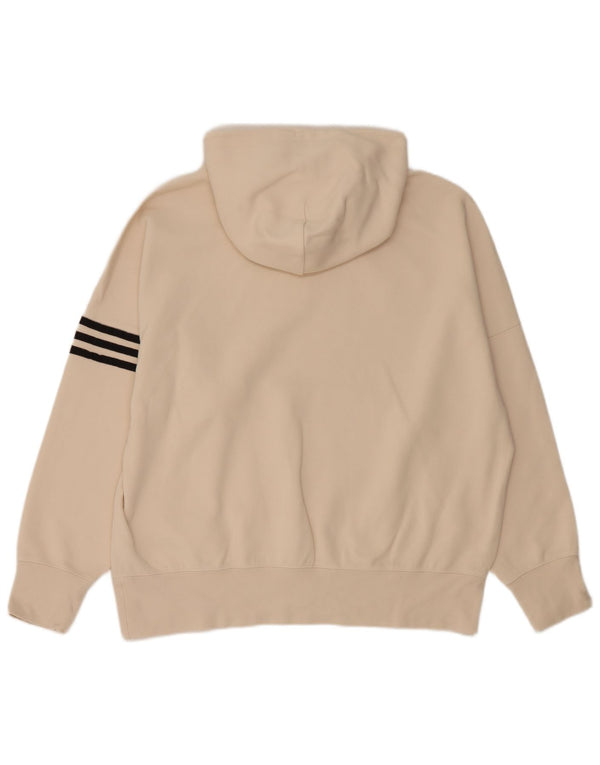 Felpa con cappuccio da uomo vestibilità ampia Adidas in cotone beige medio