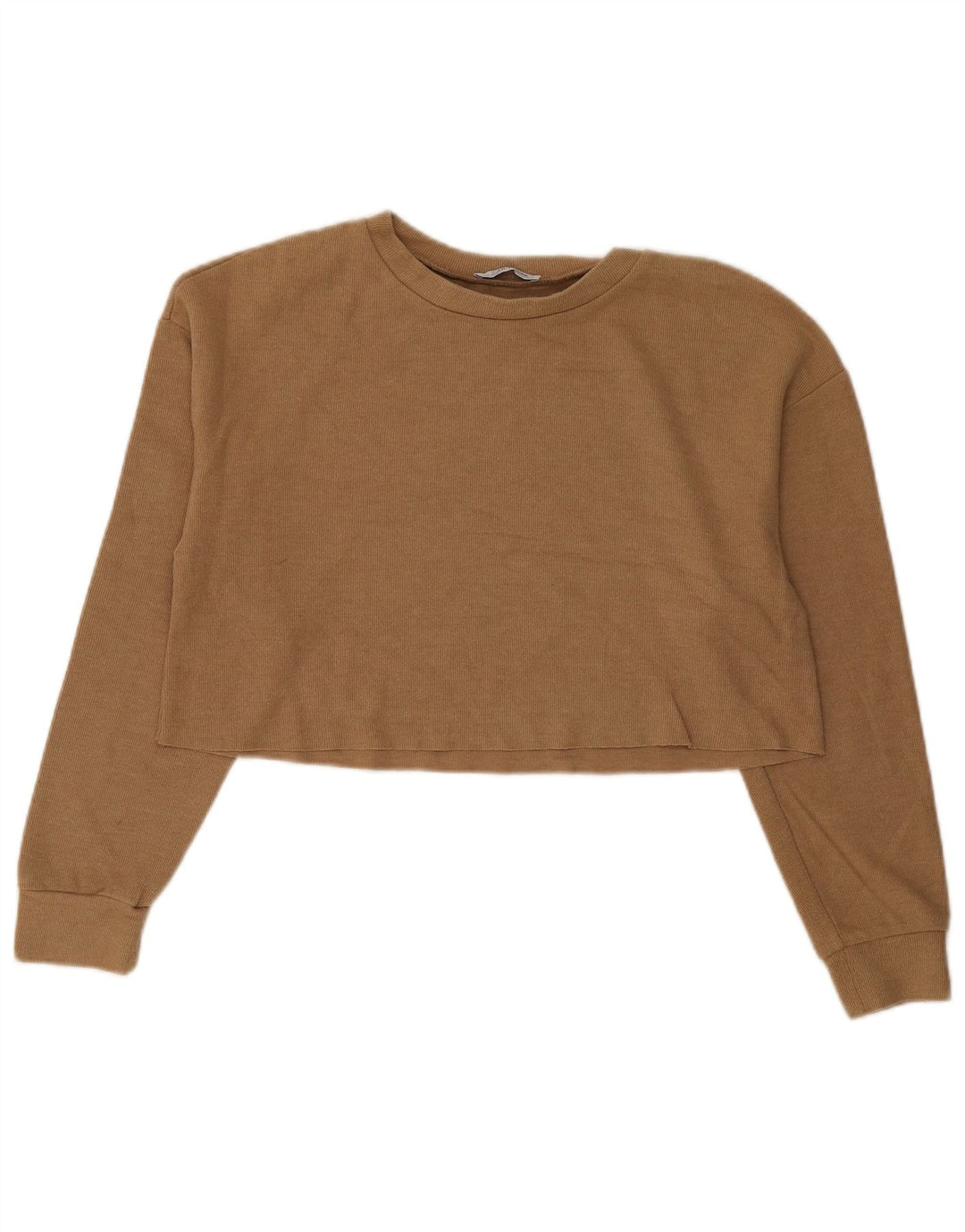 Top corto oversize Zara Trafaluc da donna piccolo in cotone marrone
