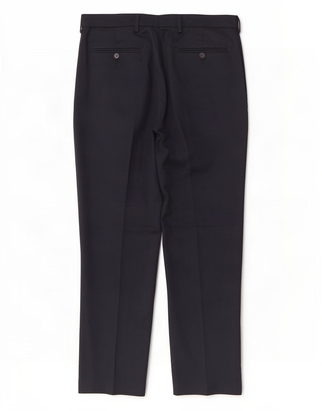 Pantaloni da abito regolari da uomo Marks & Spencer W36 L31 poliestere blu navy