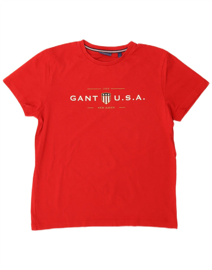 Gant T-shirt grafica da uomo Top grande in cotone rosso