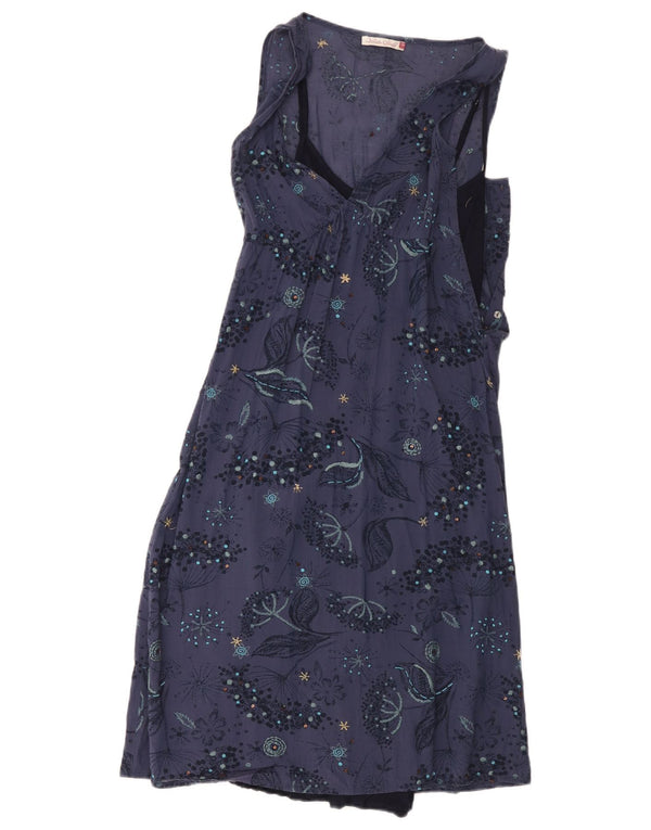 Abito a trapezio senza maniche da donna di White Stuff UK 8 Piccolo floreale blu navy