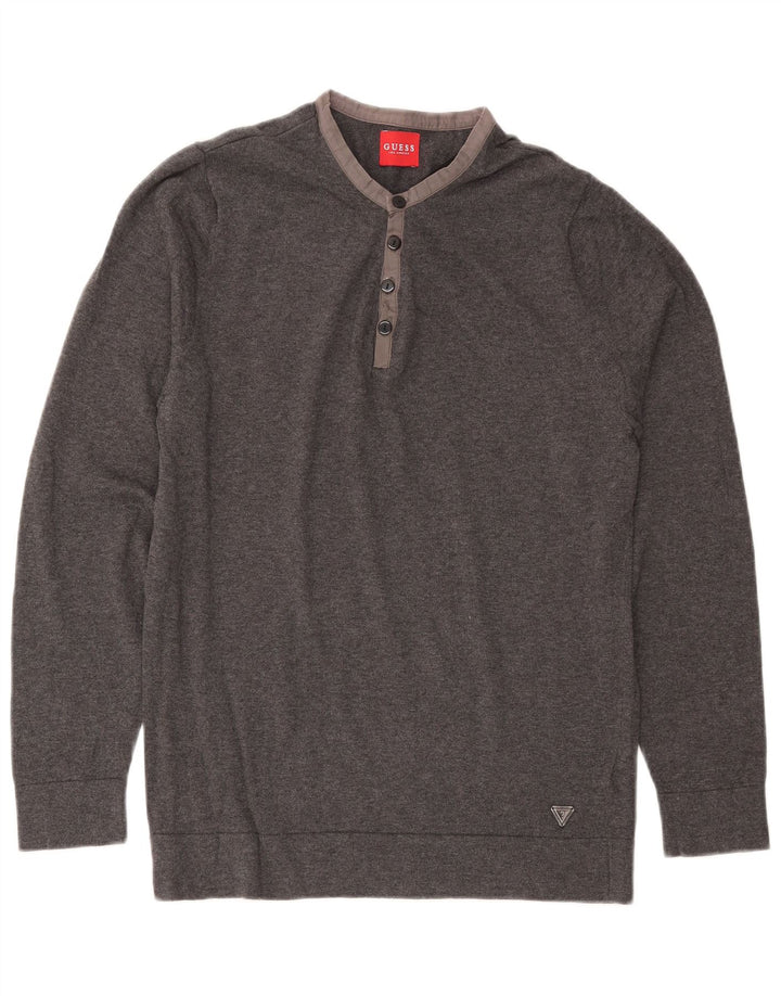 GUESS Uomo Maglione Girocollo Maglione Grande Cotone Grigio