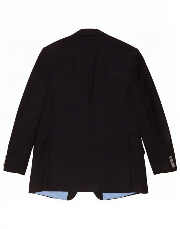 Giacca blazer a 2 bottoni da uomo Marks & Spencer UK 42 Large Blu Navy in lana vergine