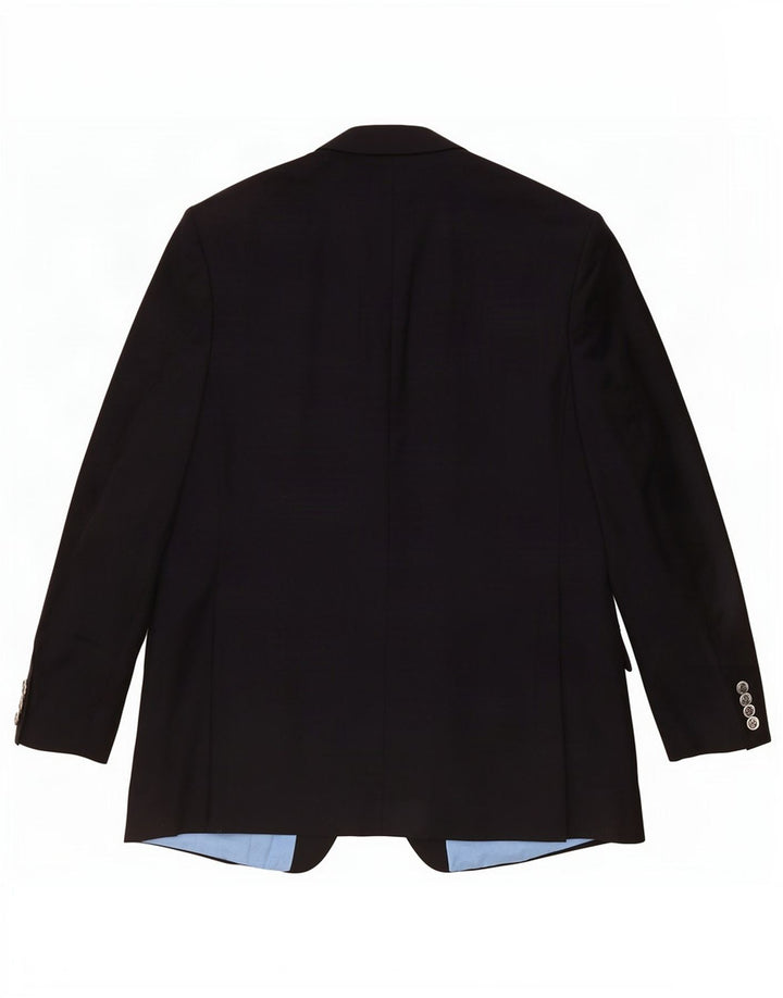 Giacca blazer a 2 bottoni da uomo Marks & Spencer UK 42 Large Blu Navy in lana vergine