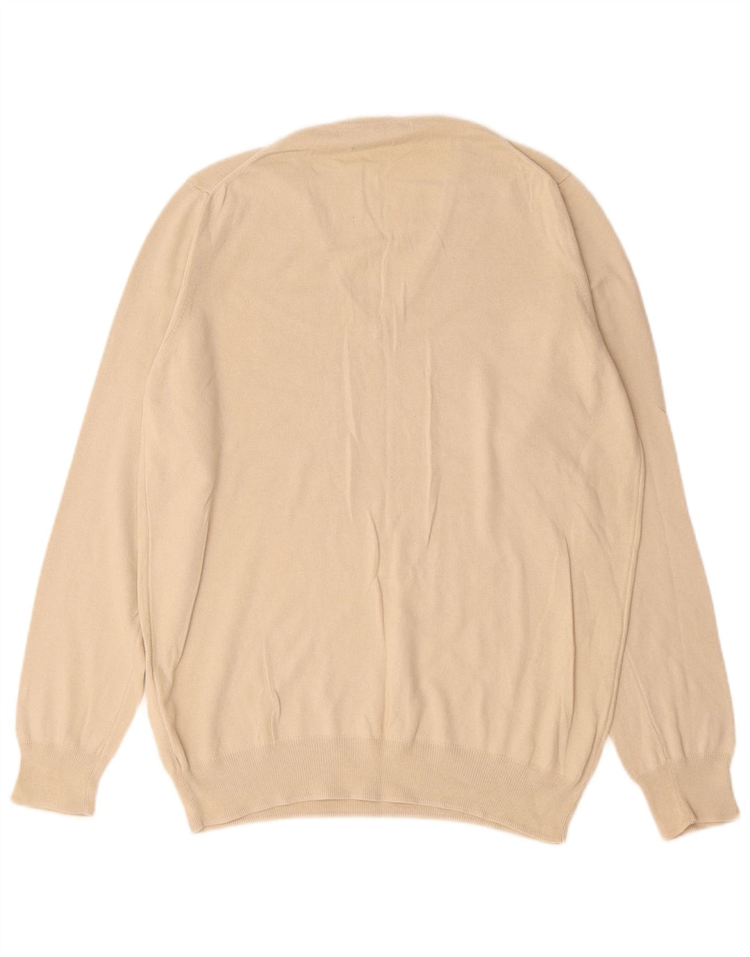 Maglione Zara da uomo con scollo a V in cotone beige medio