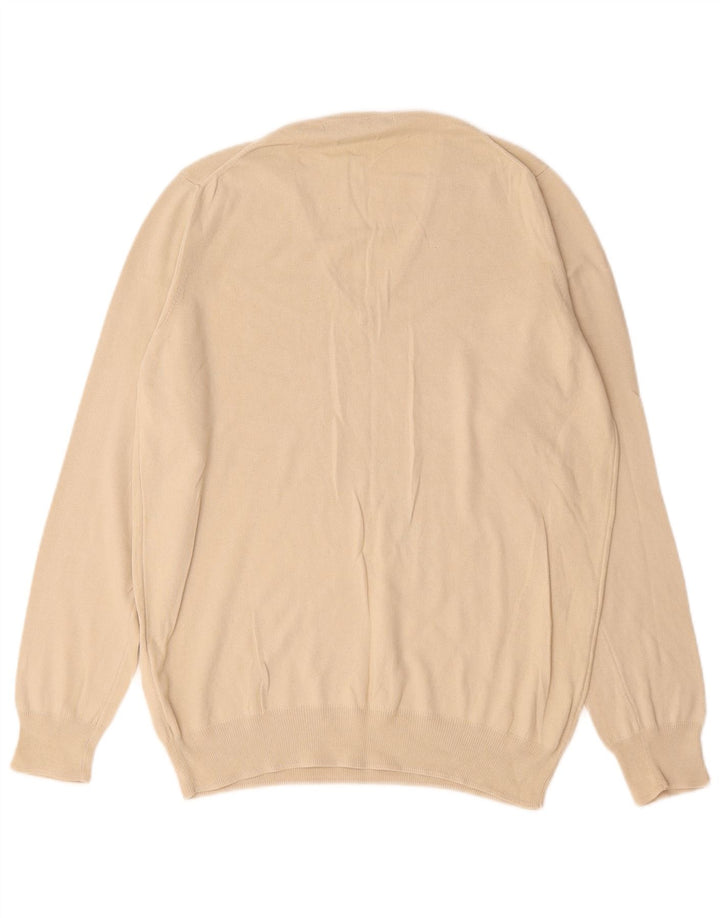 Maglione Zara da uomo con scollo a V in cotone beige medio