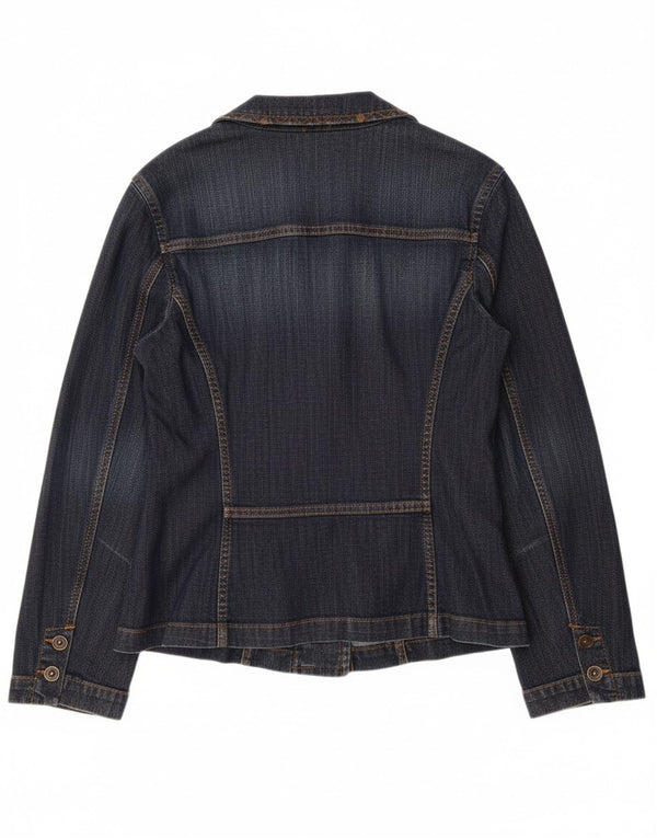 Giacca blazer in denim a 2 bottoni da donna OLSEN UK 14 cotone blu medio