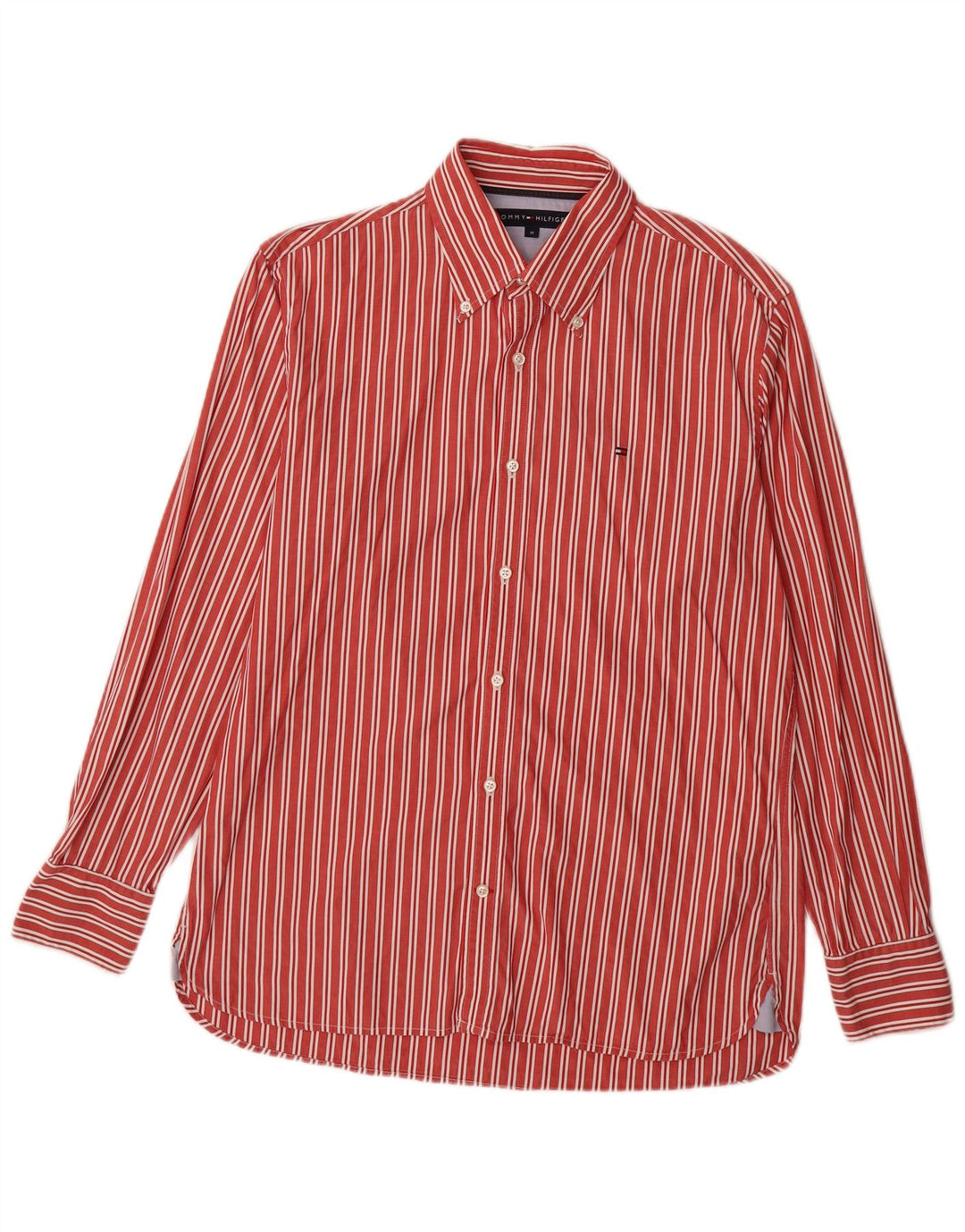 Camicia da uomo Tommy Hilfiger in cotone a righe rosse medie