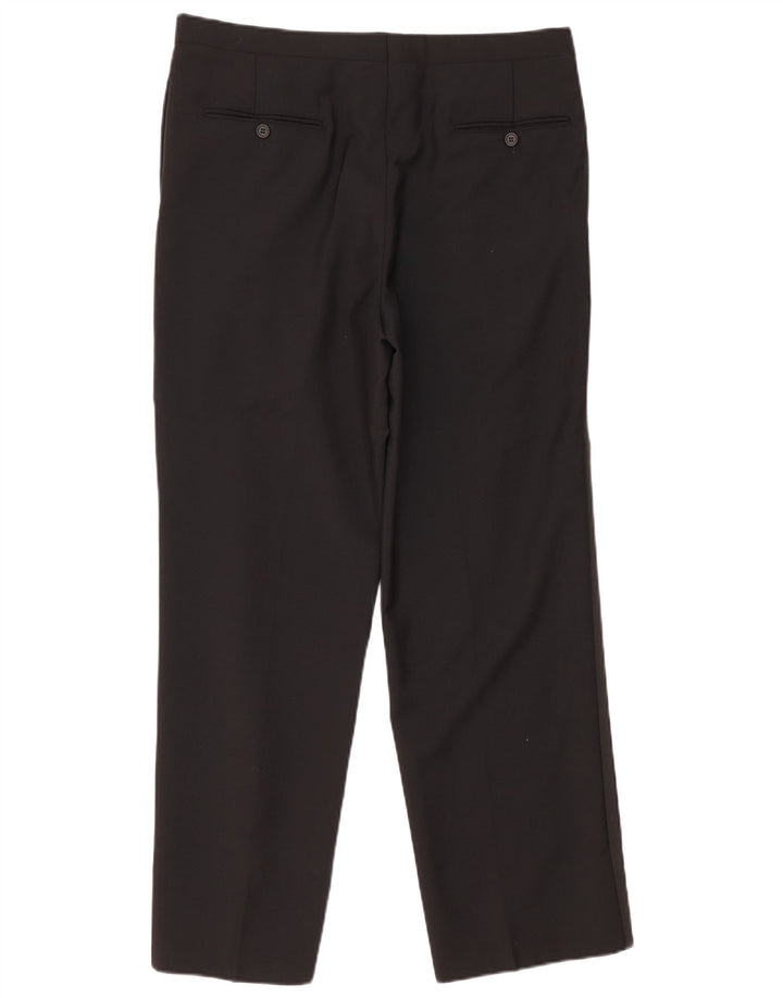 Pantaloni da abito vintage da uomo con pegging W36 L31 neri