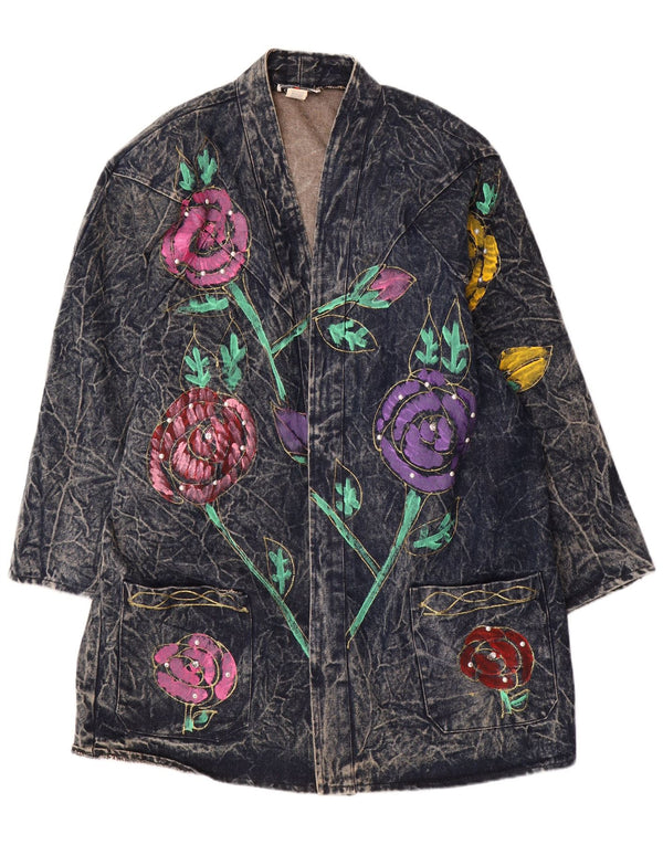 CHRISTIE OF CALIFORNIA Cappotto in denim oversize da donna US 14 XL Blu navy