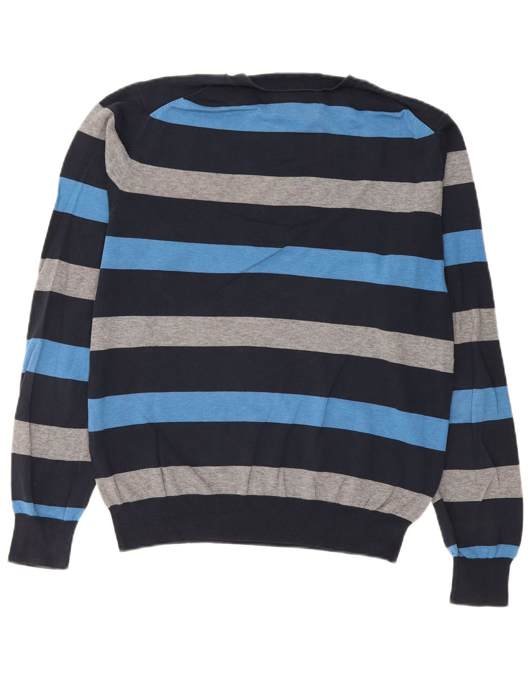 Maglione maglione girocollo da uomo Sun68 grande cotone a righe blu