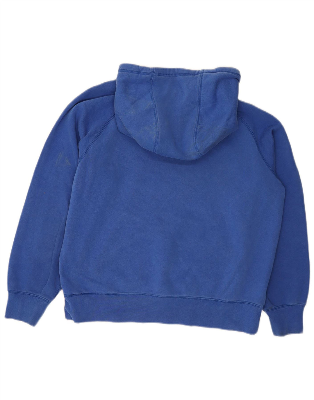 NIKE Womens Oversized Graphic Hoodie Jumper UK 14 Medium Blue Cotton