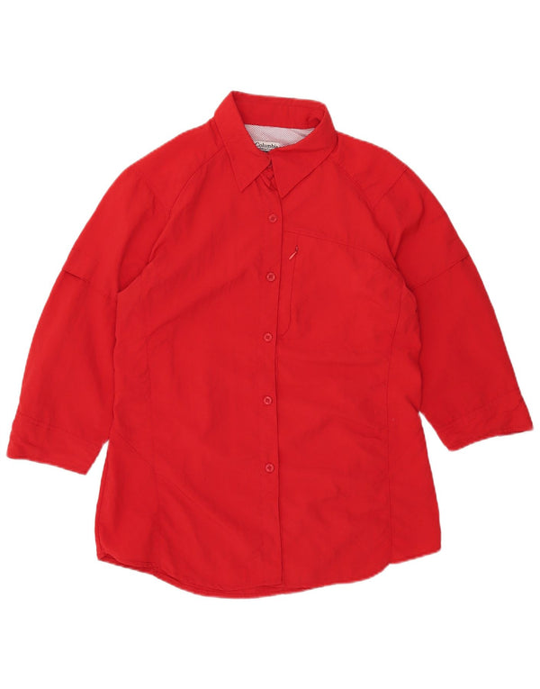 Camicia Columbia da donna con maniche a 3/4 UK 18 XL nylon rosso