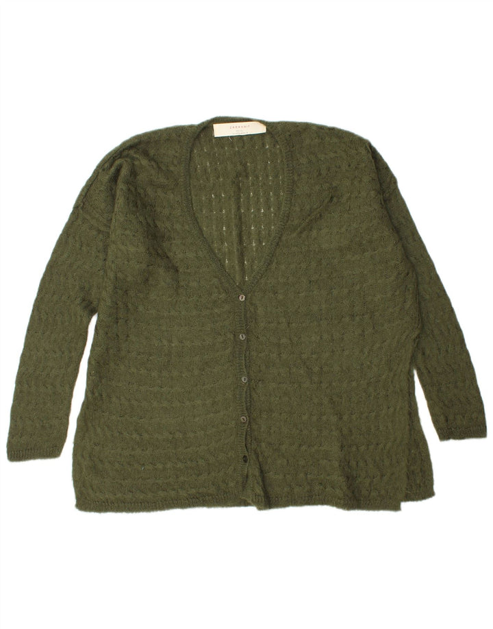 Maglione cardigan oversize da donna Zara UK 14 verde medio