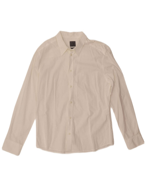 CALVIN KLEIN Camicia slim fit da uomo XL Bianca