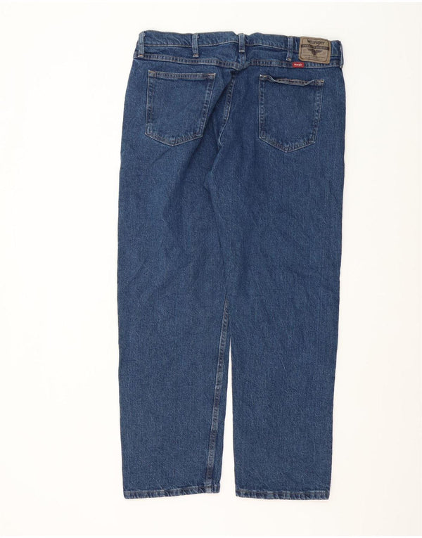 Jeans dritti regolari da uomo Wrangler W38 L30 cotone blu