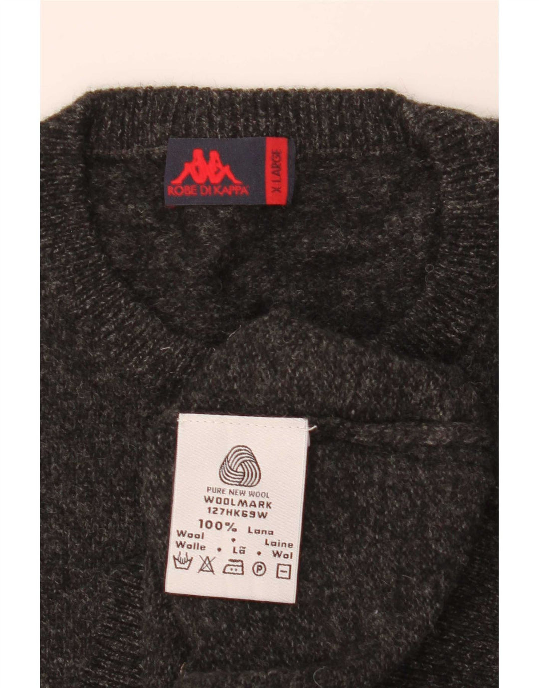 Maglione Kappa da uomo girocollo XL in lana nera