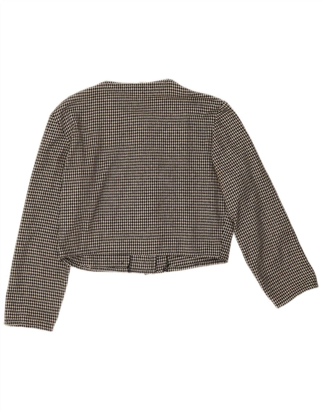 Giacca blazer vintage da donna a 5 bottoni corta IT 44 pied de poule medio nero
