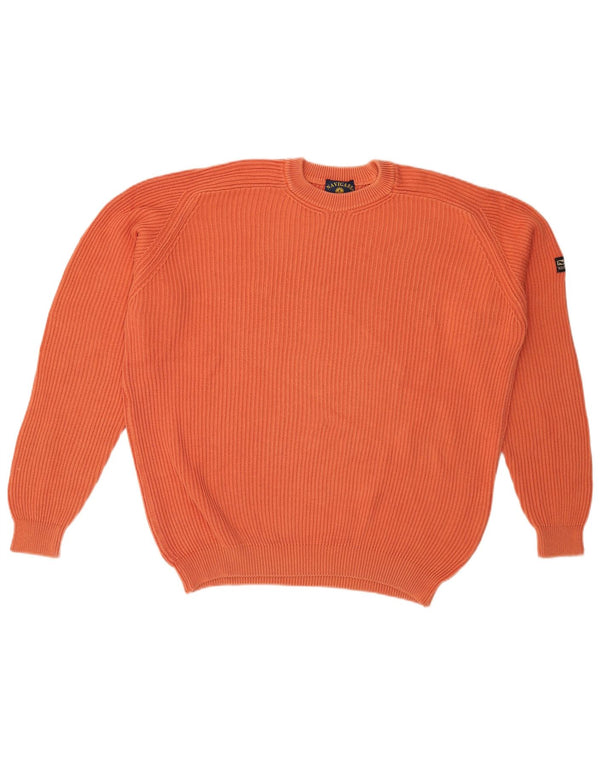 Maglione maglione girocollo da uomo Navigare XL in cotone arancione