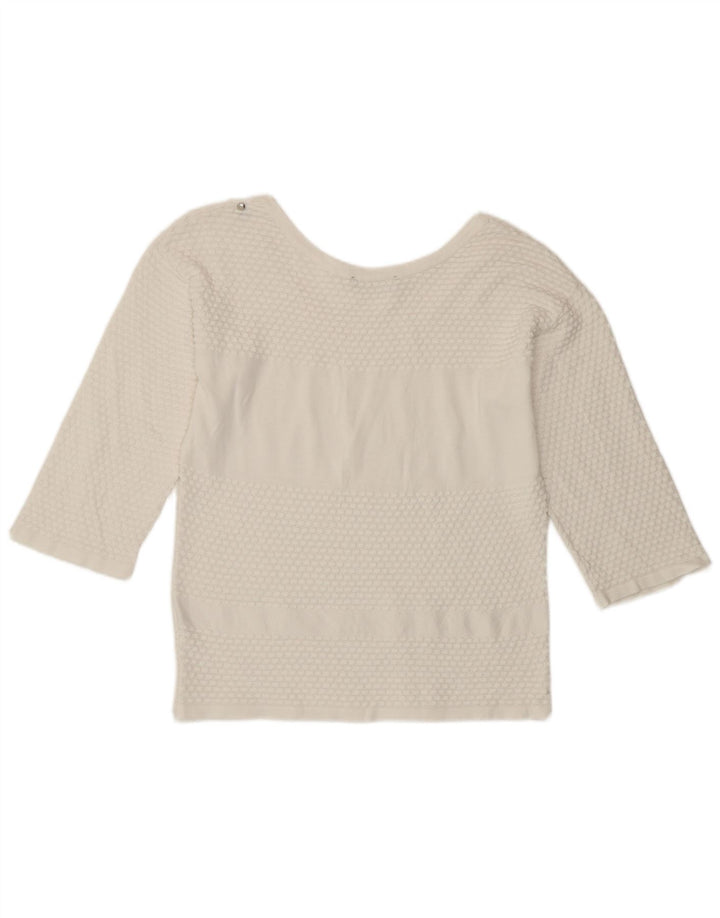 Top da donna Diesel manica 3/4 UK 12 medio bianco