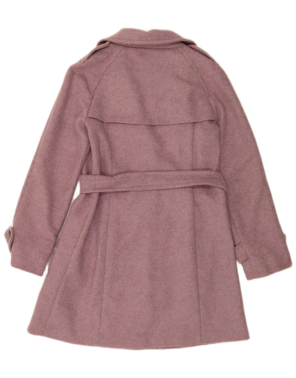 Max Mara Womens Weekend Oversized Trench Coat UK 6 XS Pink Virgin Wool