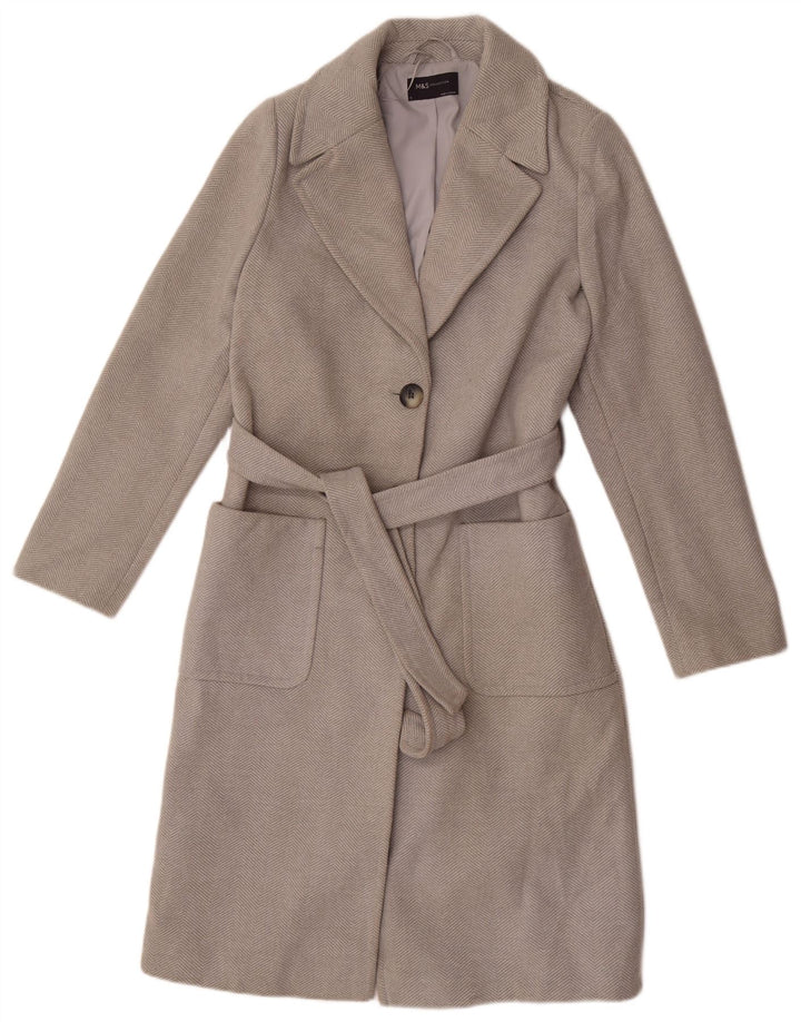 Cappotto da donna Marks & Spencer UK 8 piccolo poliestere grigio