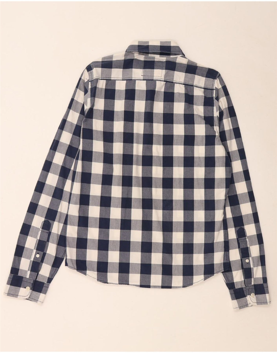 Camicia Hollister da uomo grande in cotone a quadretti blu navy