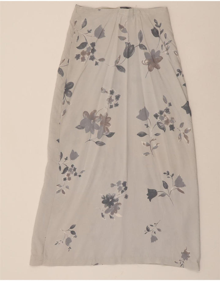 VINTAGE Womens Maxi Skirt W30 Medium White Floral Vintage Vintage and Second-Hand Vintage from Messina Hembry 