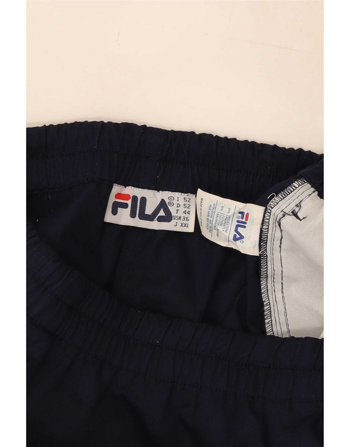 Pantaloncini sportivi da uomo Fila Large in poliestere blu navy