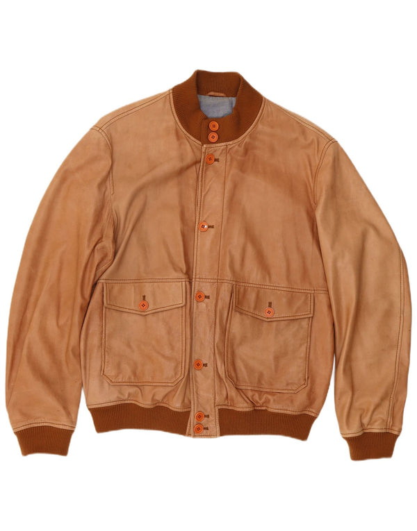 Giubbotto Bomber in Pelle Uomo Conbipel IT 56 2XL Marrone