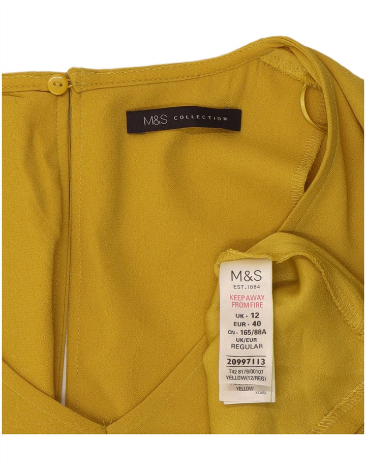 Abito a trapezio da donna Marks & Spencer UK 12 Poliestere giallo medio