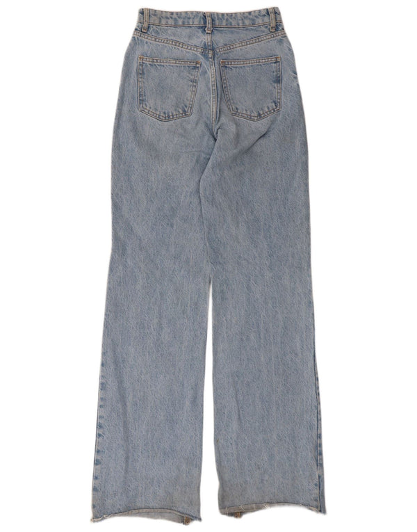 Jeans Zara da donna a gamba larga effetto invecchiato EU 34 2XS W24 L34 cotone blu