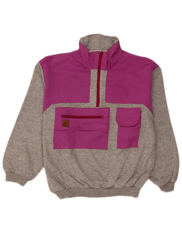 Felpa da uomo con collo con zip Belfe & Belfe IT 52 Large Grey Colourblock
