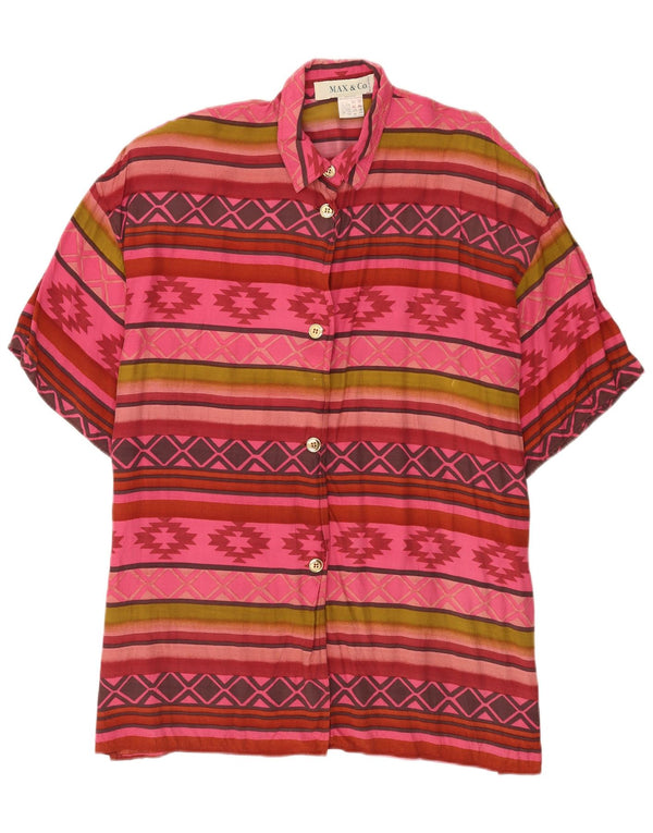Max&Co. Camicia a maniche corte da donna UK 12 Medium multicolore geometrica