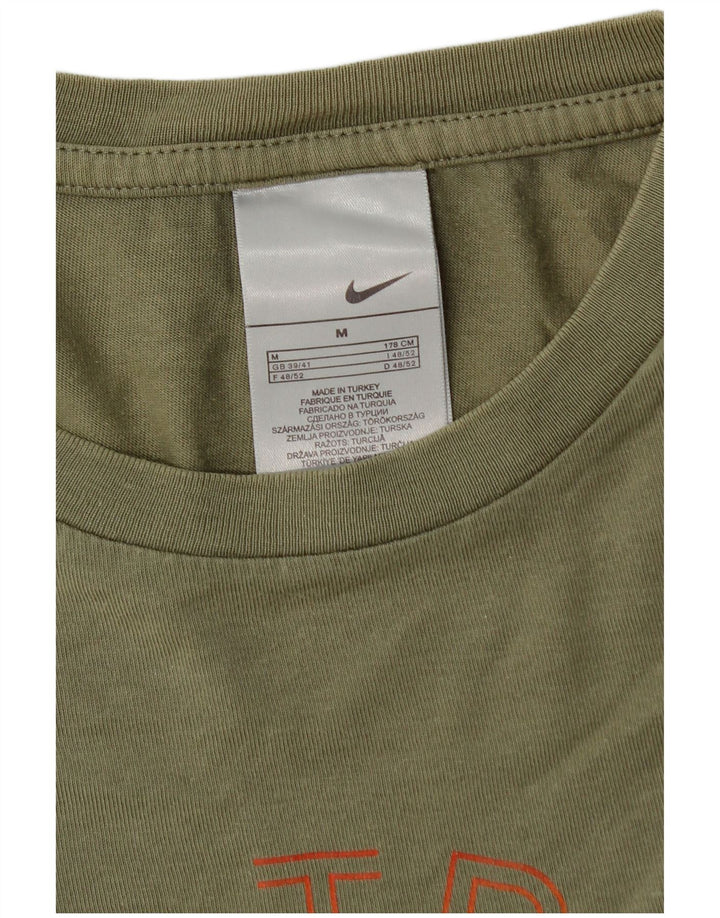 T-shirt grafica da uomo NIKE Top UK 39/41 cotone kaki medio
