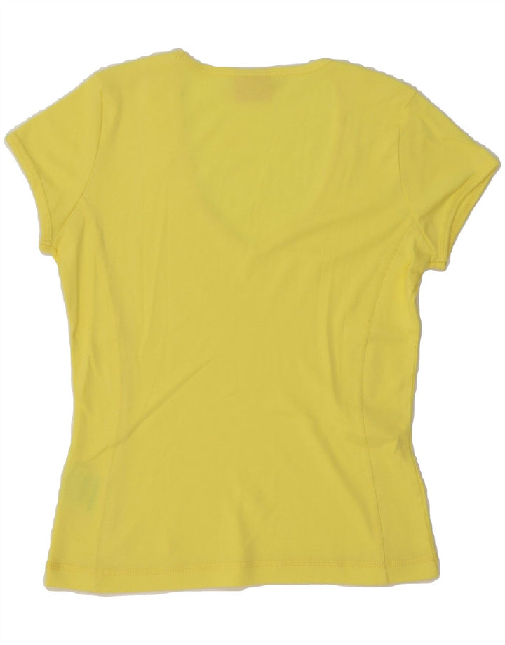 CHAMPION Womens T-Shirt Top UK 14 Medium Yellow Cotton Vintage Champion and Second-Hand Champion from Messina Hembry 