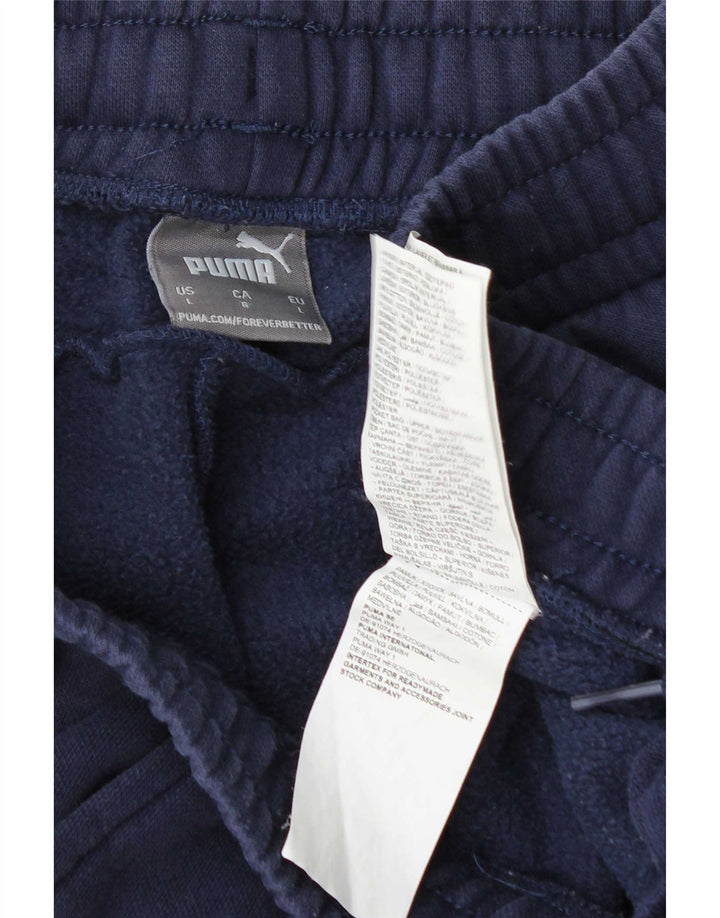 Pantaloni da tuta da uomo Puma Large in cotone blu navy